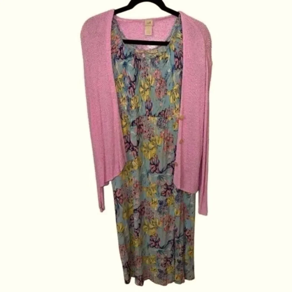 Soft Surroundings Dress Woman’s Size M Short Sleeve Maxi Dress With Swea…